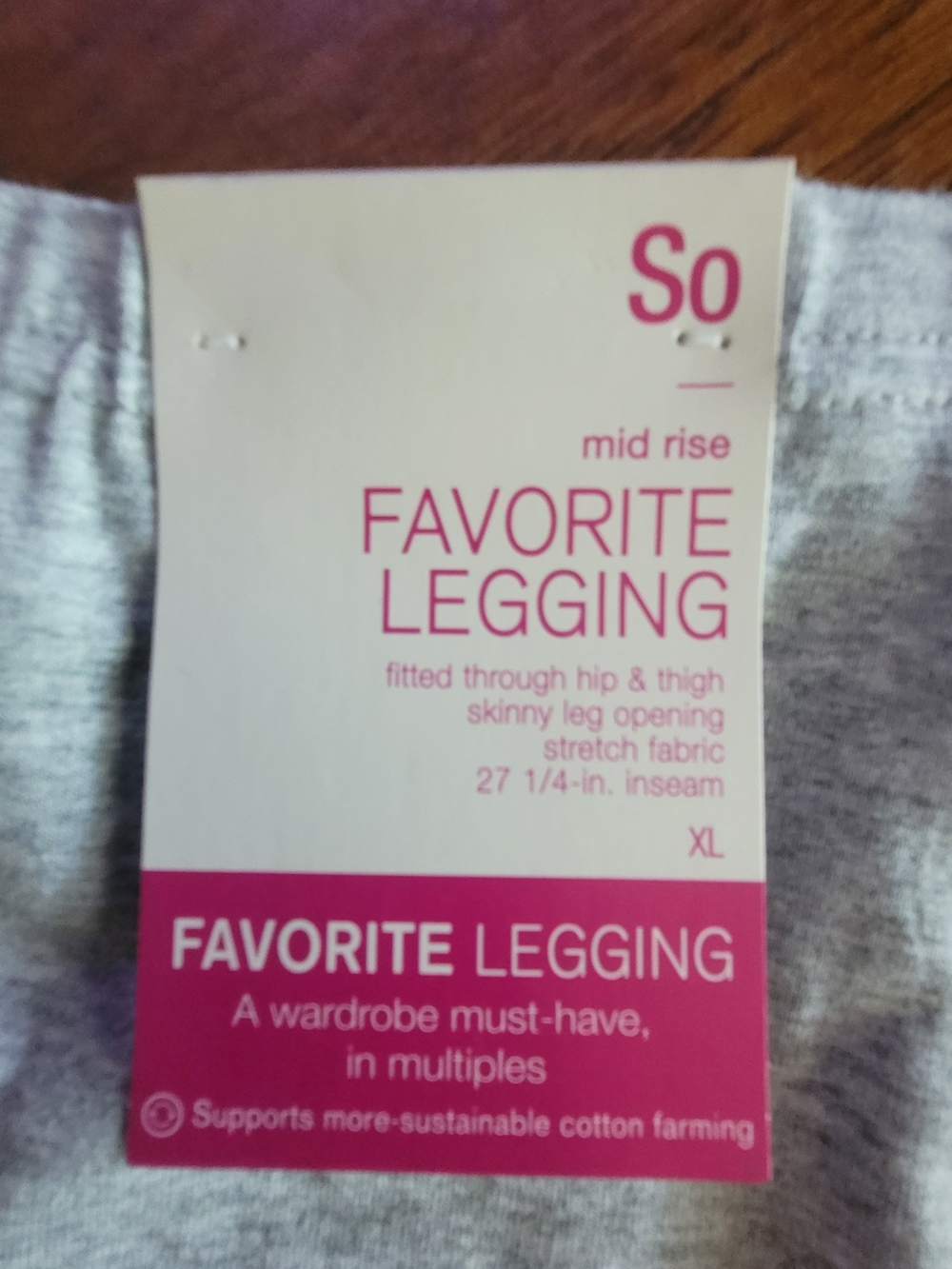 So® Favorite Mid-Rise Legging - Gray (XL)